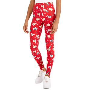 Planet Gold Juniors Holiday Printed Leggings Small